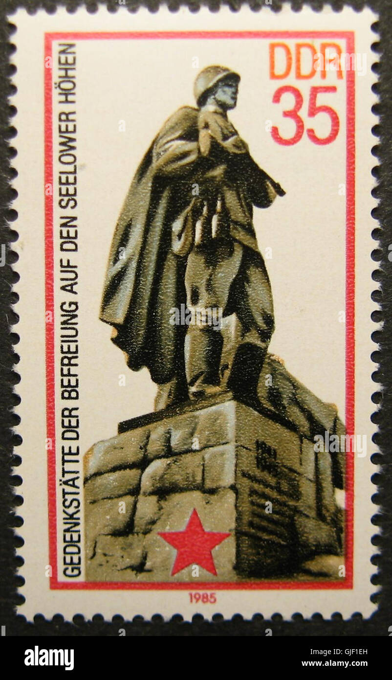 Briefmarke DDR Seelower Hoehen Stockfoto