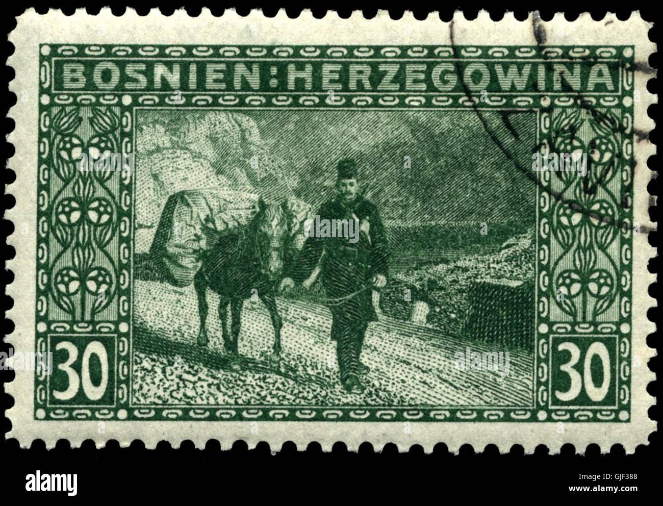 Stempel Bosnien 1906 30 h Stockfoto