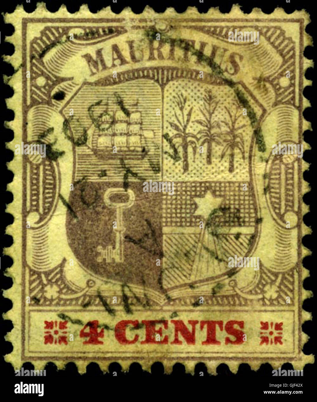 Stempeln Sie Mauritius 1900 4c Stockfoto