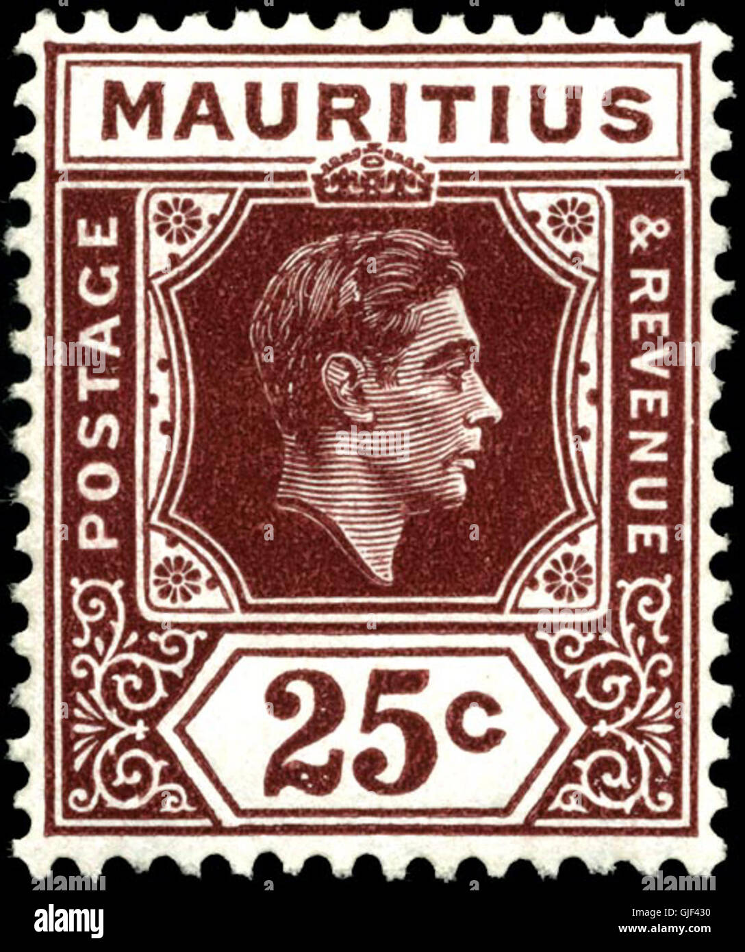 Stempeln Sie Mauritius 1938 25c Stockfoto