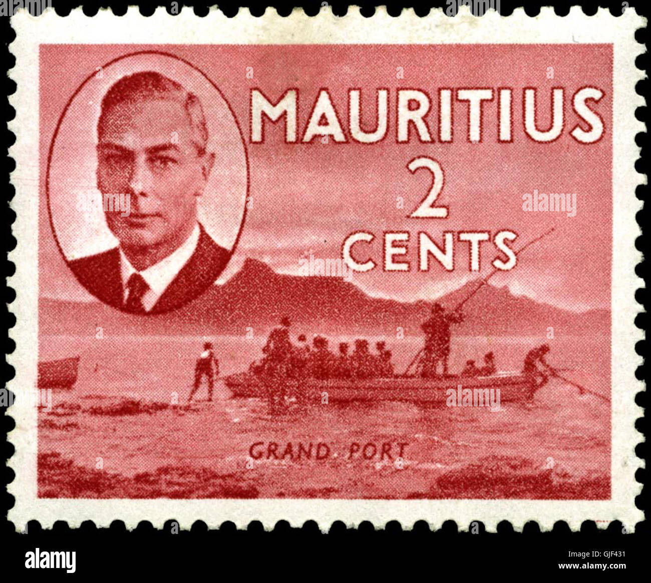 Stempeln Sie Mauritius 1950 2c Stockfoto