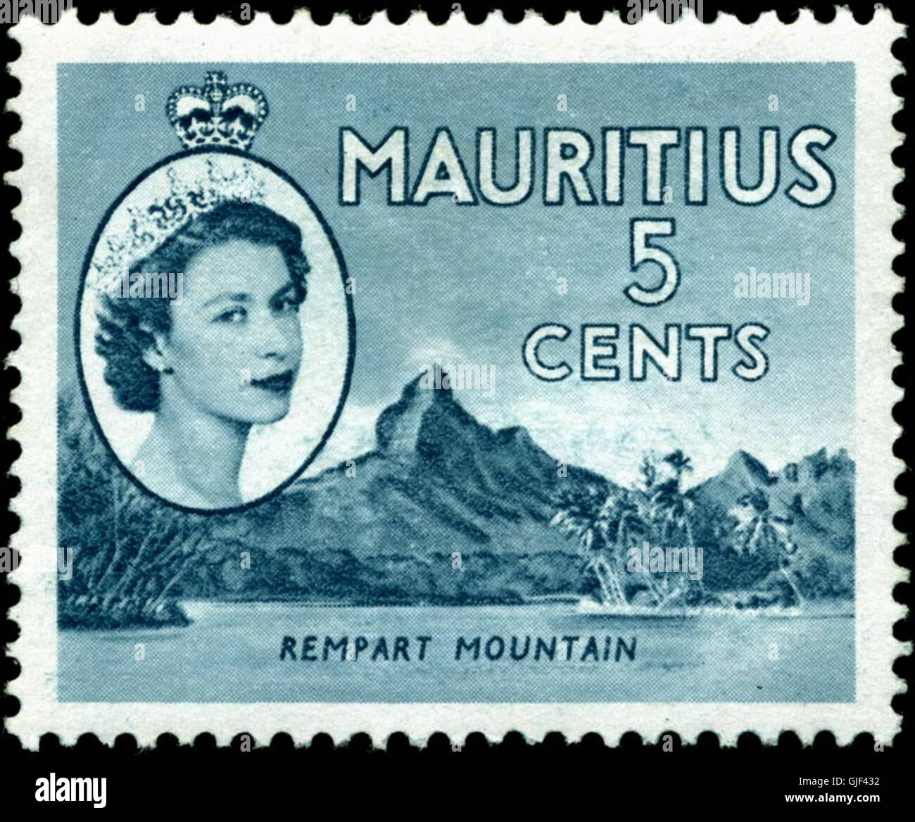 Stempeln Sie Mauritius 1954 5c Stockfoto