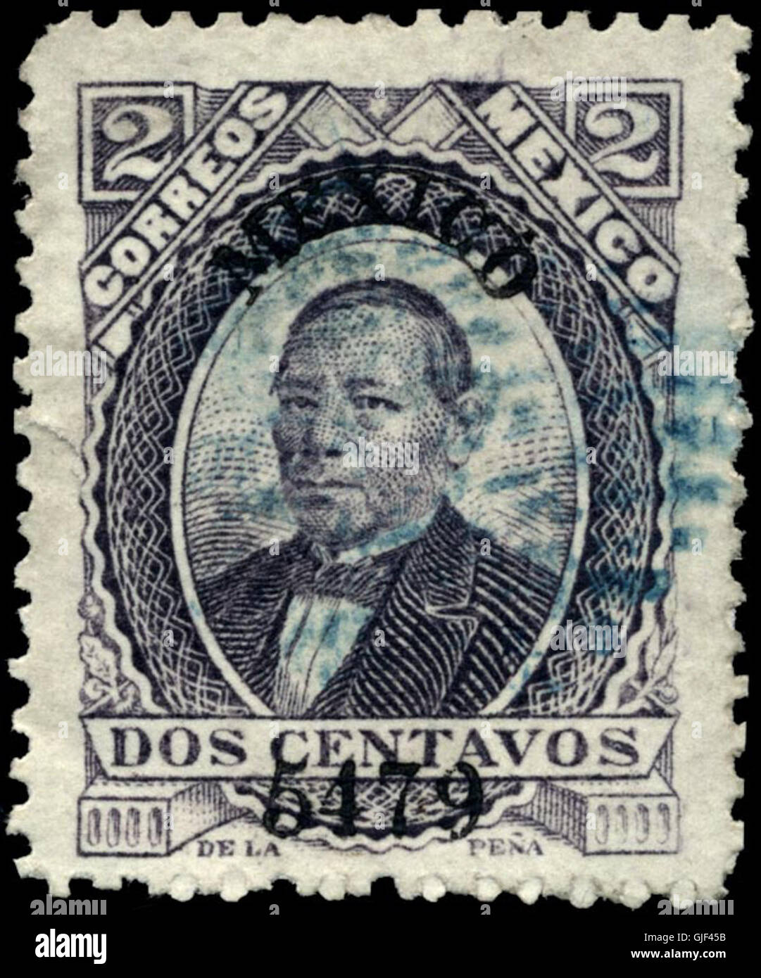 Stempeln Sie Mexiko 1879 2c Stockfoto