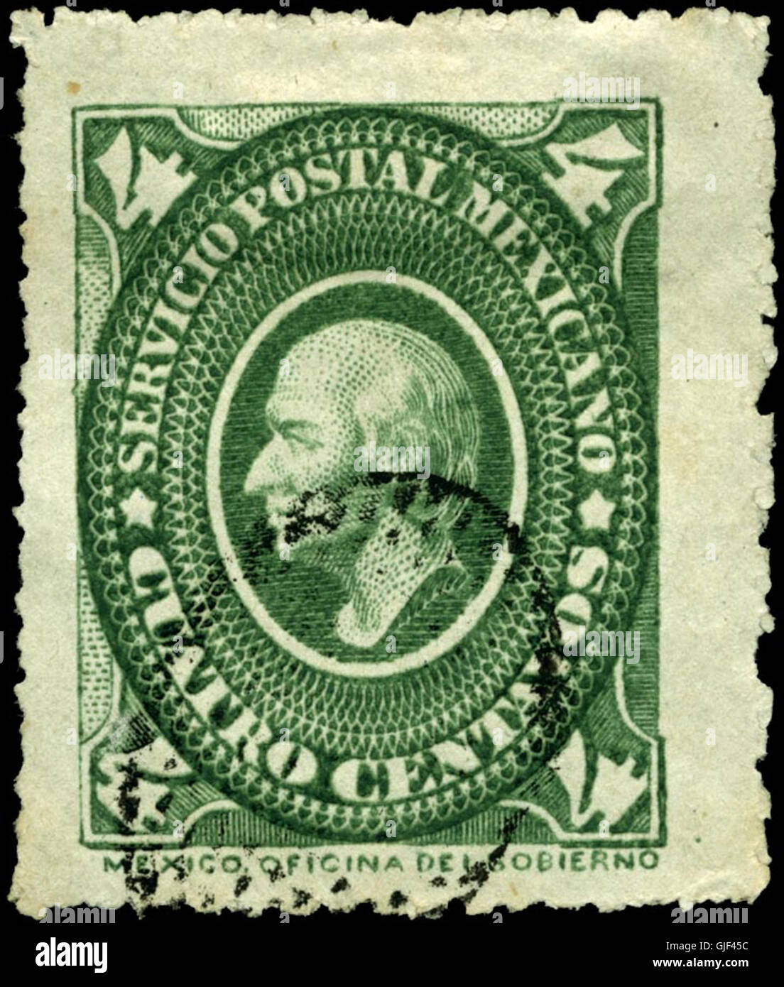 Mexiko 1884 Stempel 4c Stockfoto