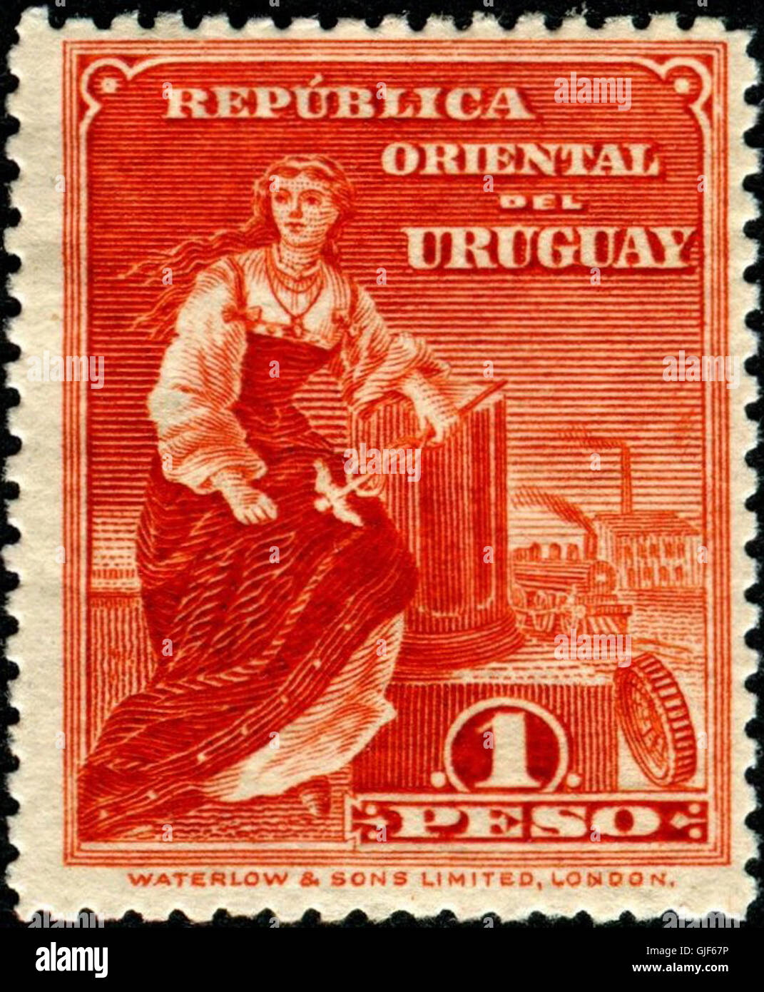 Uruguay 1910 1 p Stempel Stockfoto