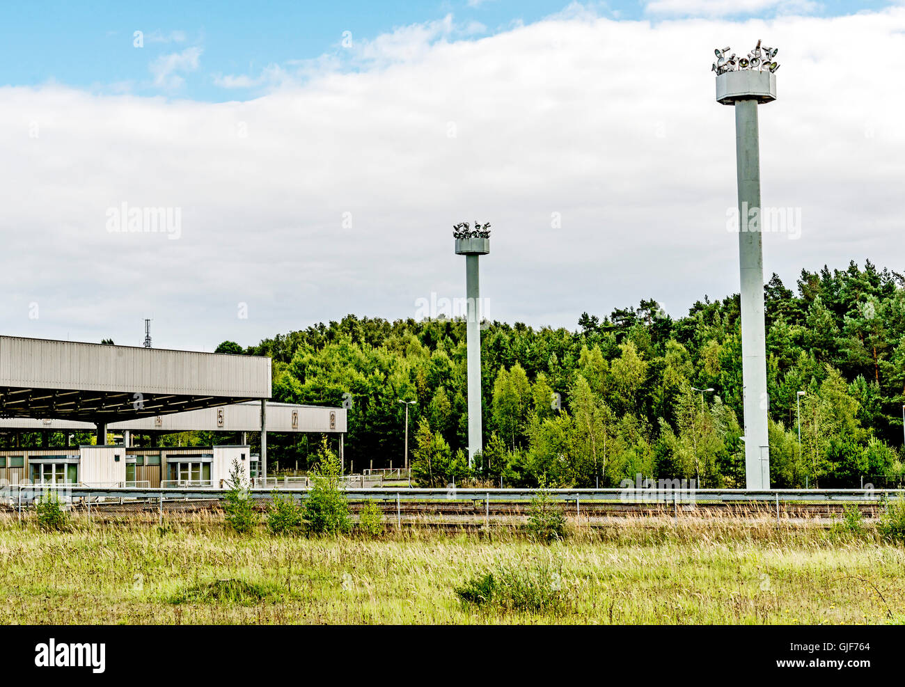 Ehemaliger Grenzübergang Punkt BRD - DDR-Marienborn; einen Grenzübergang Bundesrepublik - DDR, Marienborn Stockfoto
