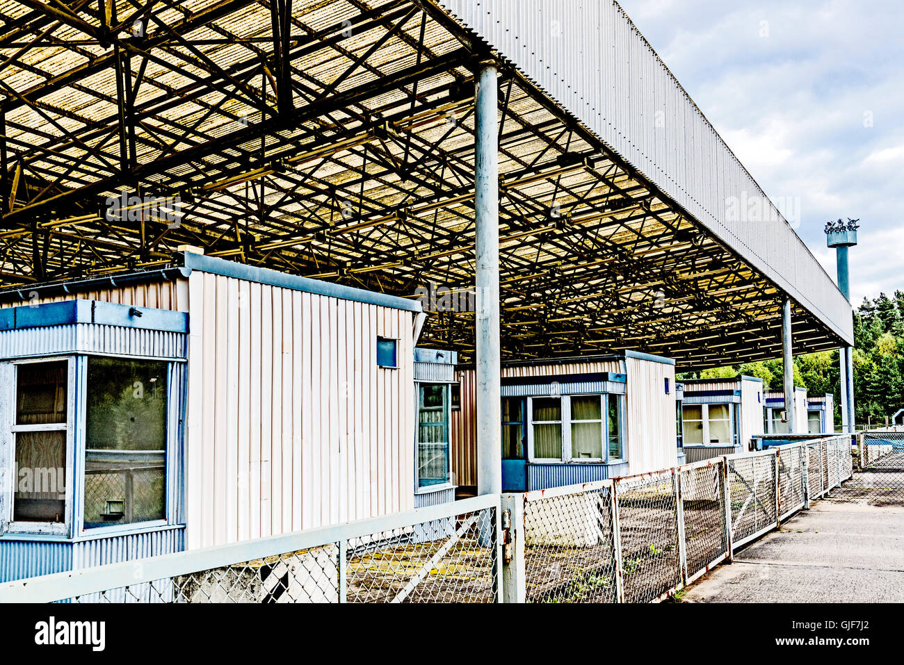 Ehemaliger Grenzübergang Punkt BRD - DDR-Marienborn; einen Grenzübergang Bundesrepublik - DDR, Marienborn Stockfoto
