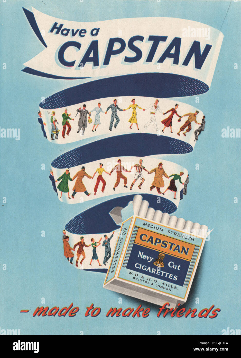 TABAK-WERBUNG. Capstan Zigaretten, Jahrgang 1951 drucken Stockfoto