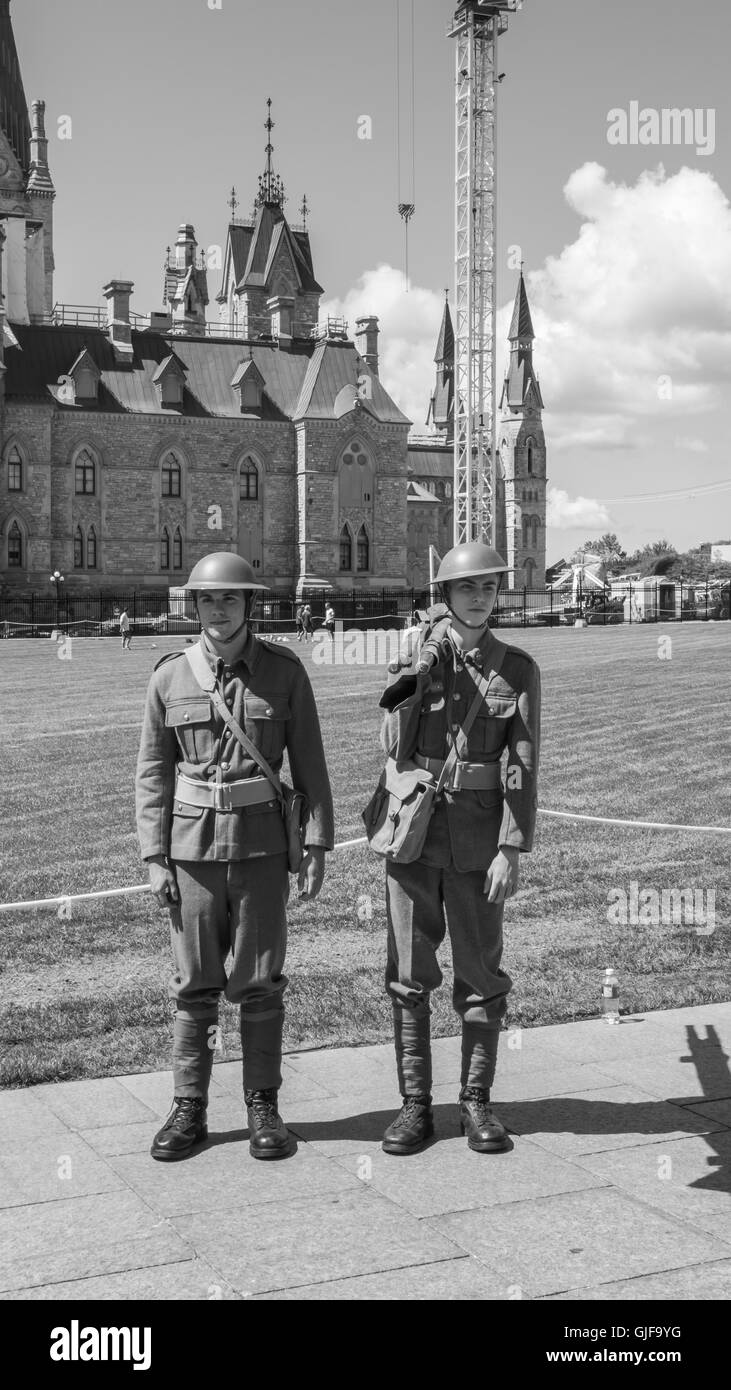 Zwei 1. Weltkrieg Soldat Schauspieler am Parliament Hill Stockfoto