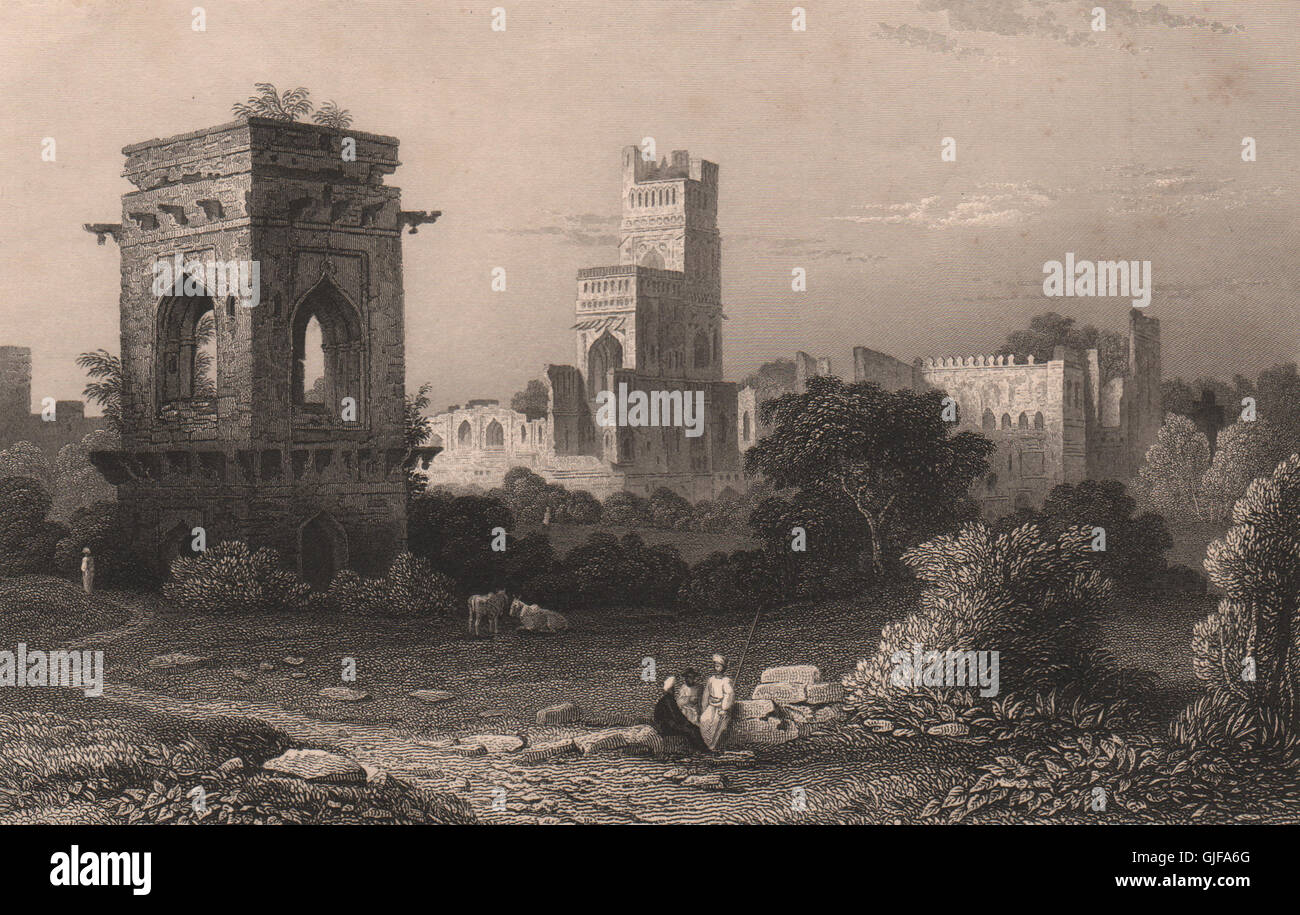 BRITISCH-INDIEN. Palast der sieben Geschichten, Bijapur. Sat Manzili. FINDEN, 1858 Stockfoto