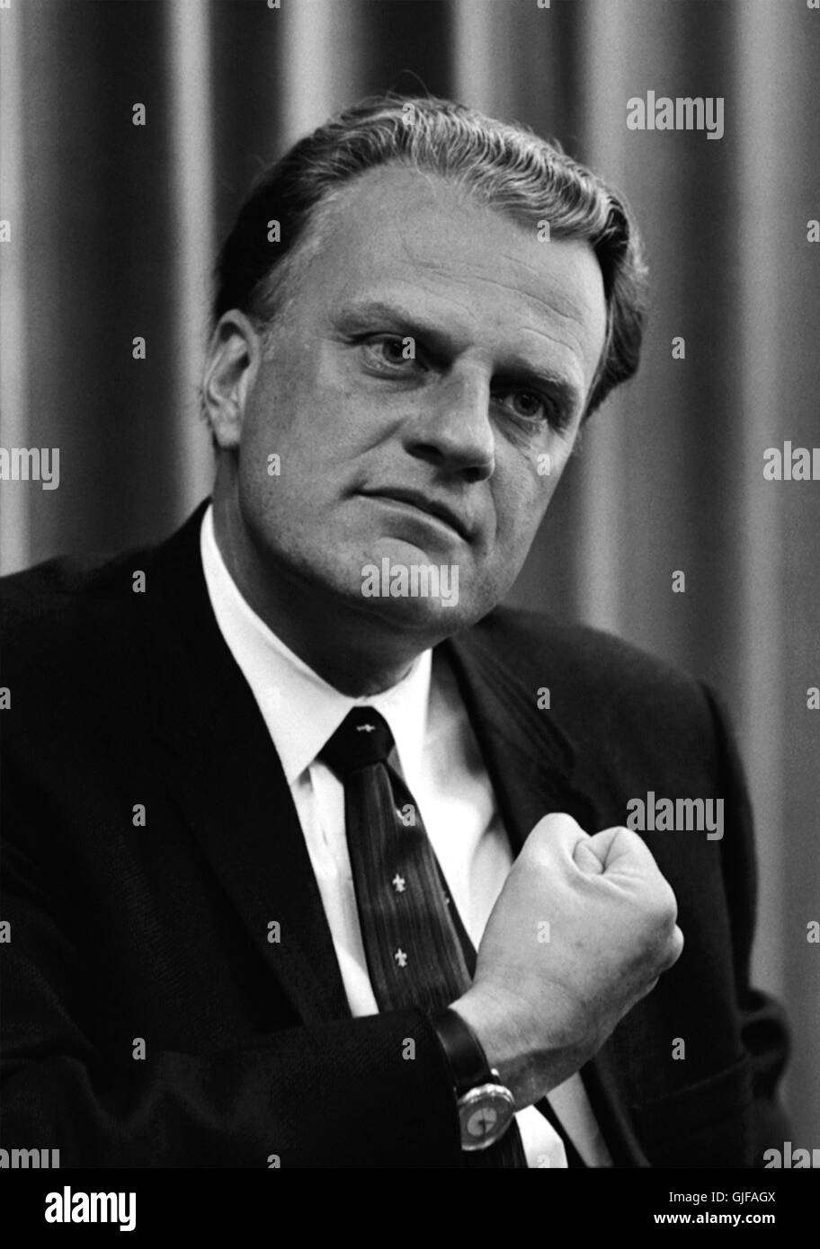 Billy Graham, Welt berühmten christlicher Evangelist, am 11. April 1966. Foto von Warren K. Leffler. Stockfoto
