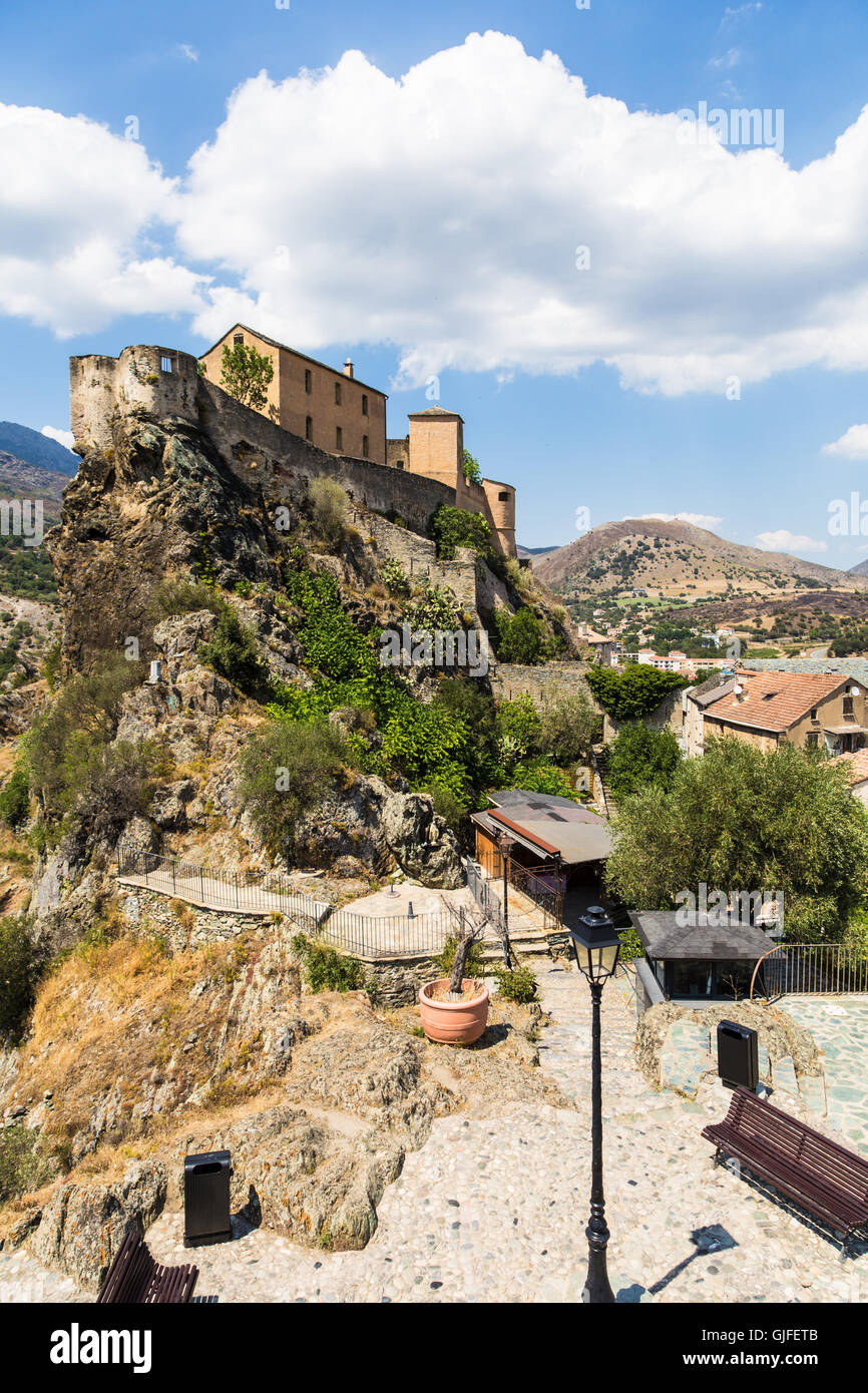 Corte Zitadelle in Korsika, ein beliebtes Reiseziel in Frankreich. Stockfoto