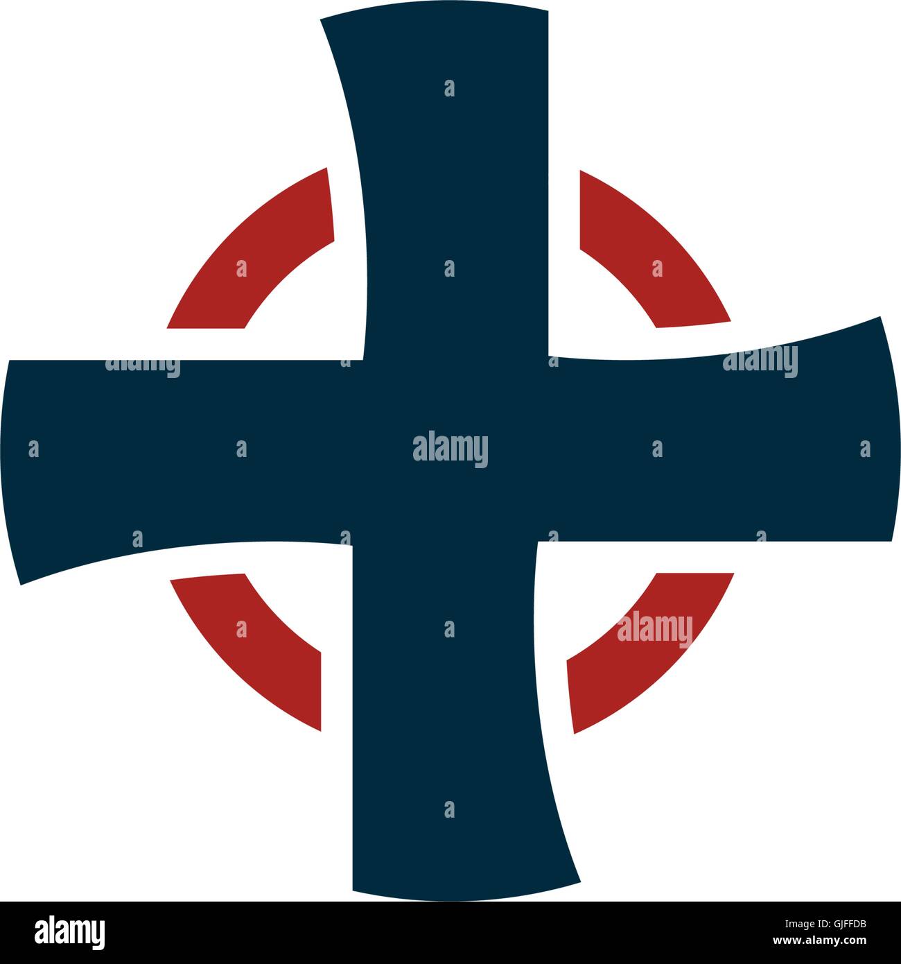 Isolierte Kreuz Vektor-Logo. Religiöse Schriftzug. Medizinische-Symbol. Stock Vektor