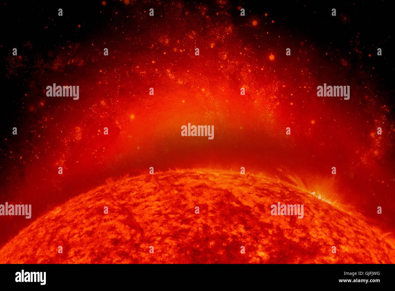 Sonnensystem - Sonne. Es ist der Stern im Zentrum des Sonnensystems. Sonne ist ein Hauptreihenstern der G-Typ und es ist informell Rück Stockfoto