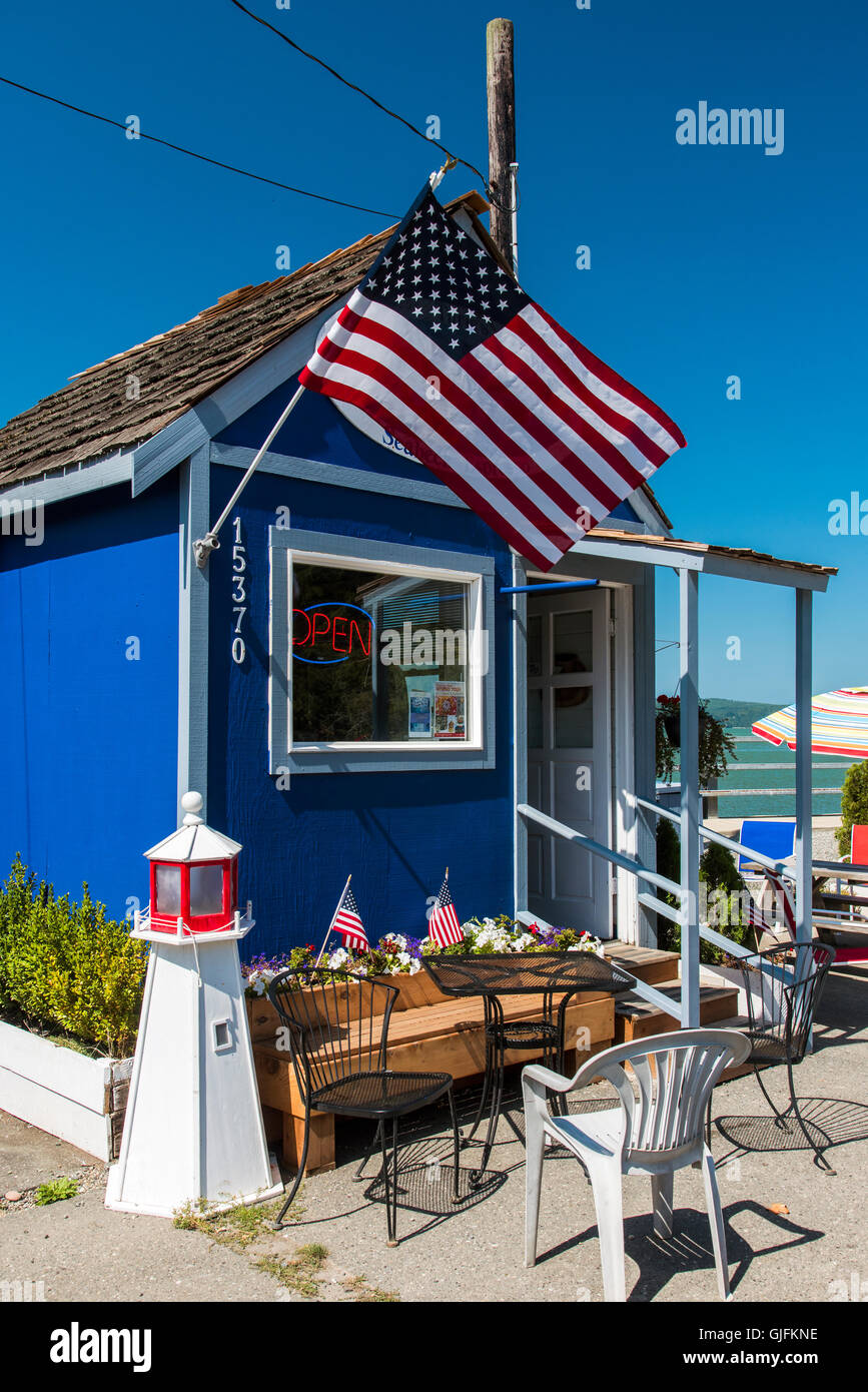 Kleine hölzerne Coffee-Shop, Seattle, Washington, USA Stockfoto