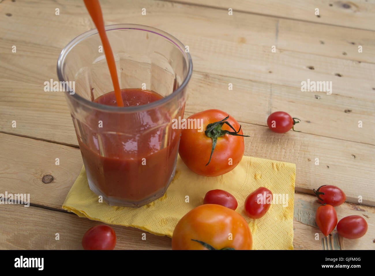 Tomaten Glas vegetarische reif Tomatenscheibe Stockfoto