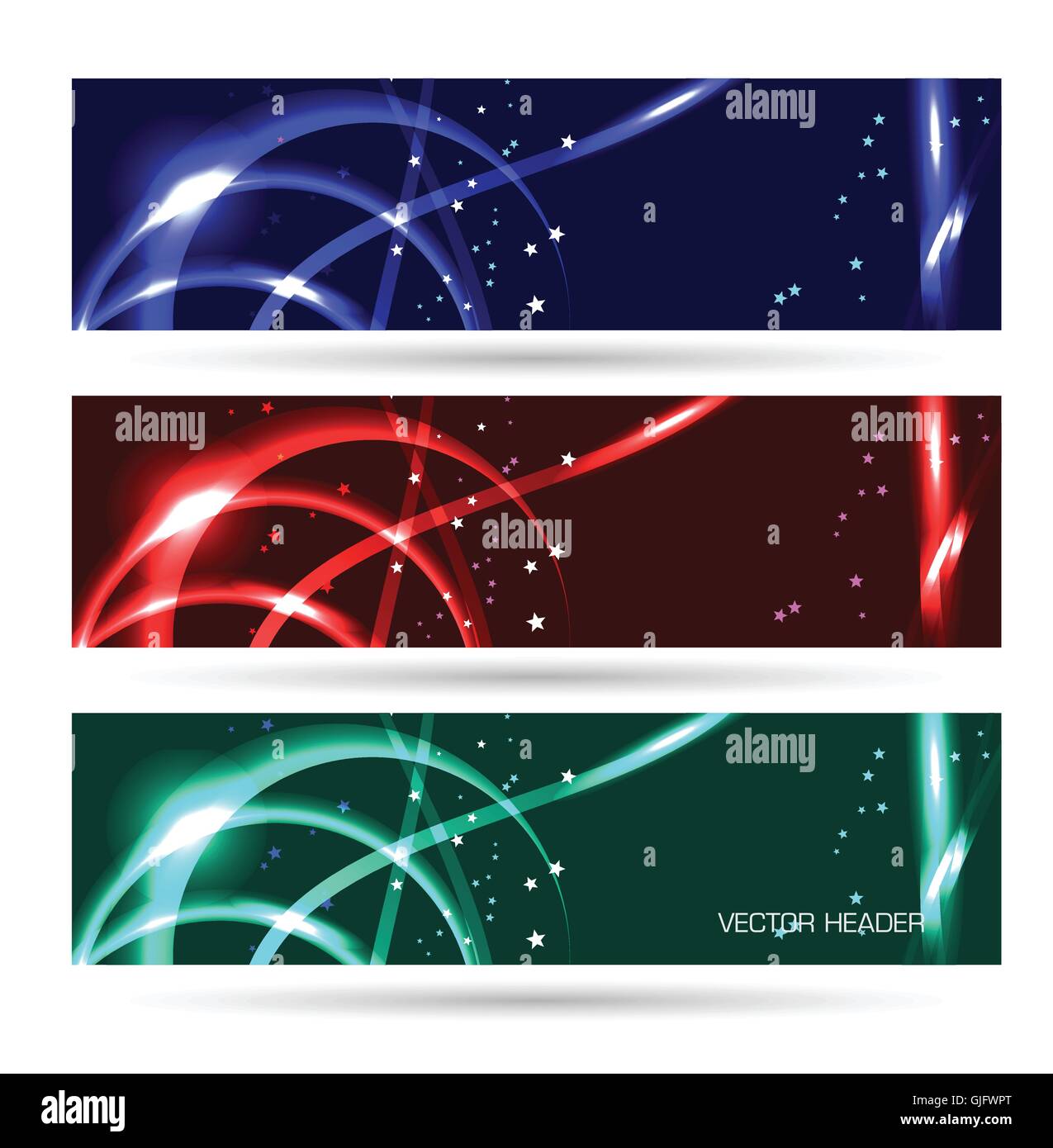 farbigen Header festgelegt abstrakte Vektor-illustration Stock Vektor