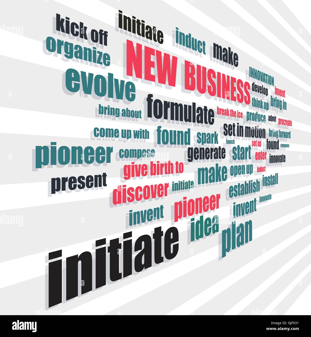 neue Business-Wörter in Perspektive nach vorne abstrakte Vektor-illustration Stock Vektor