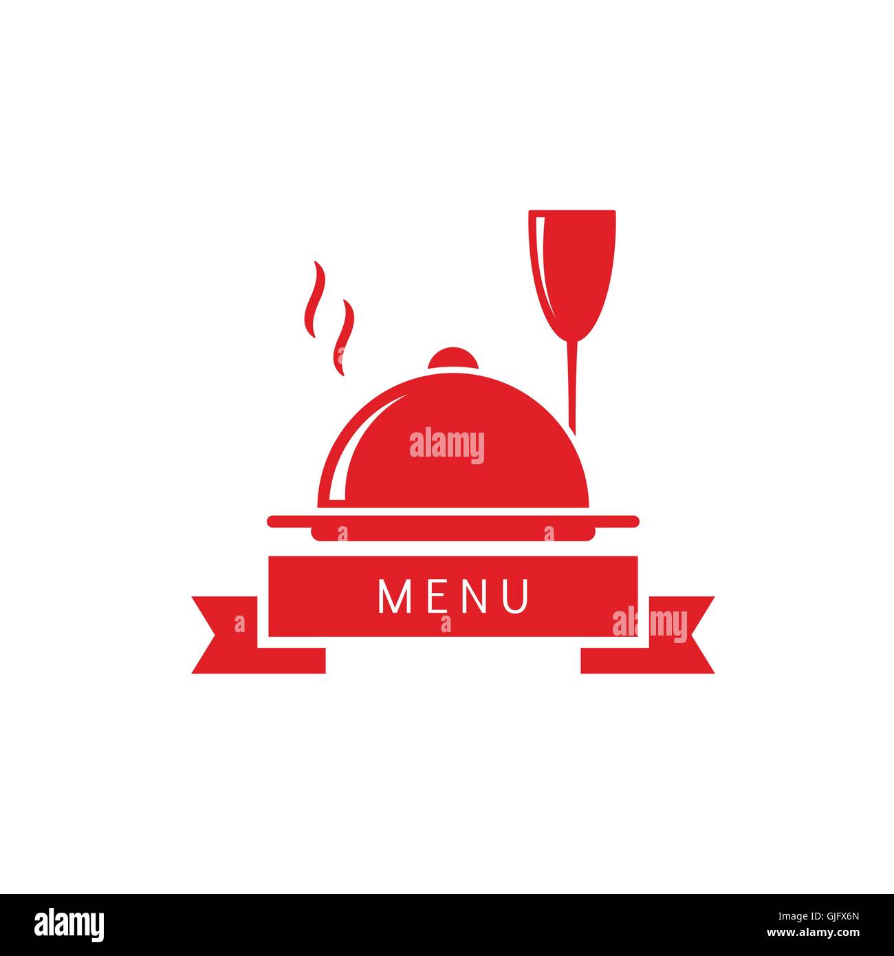 Weinglas mit Speise Restaurant Menü Logo abstrakte Vektor-illustration Stock Vektor