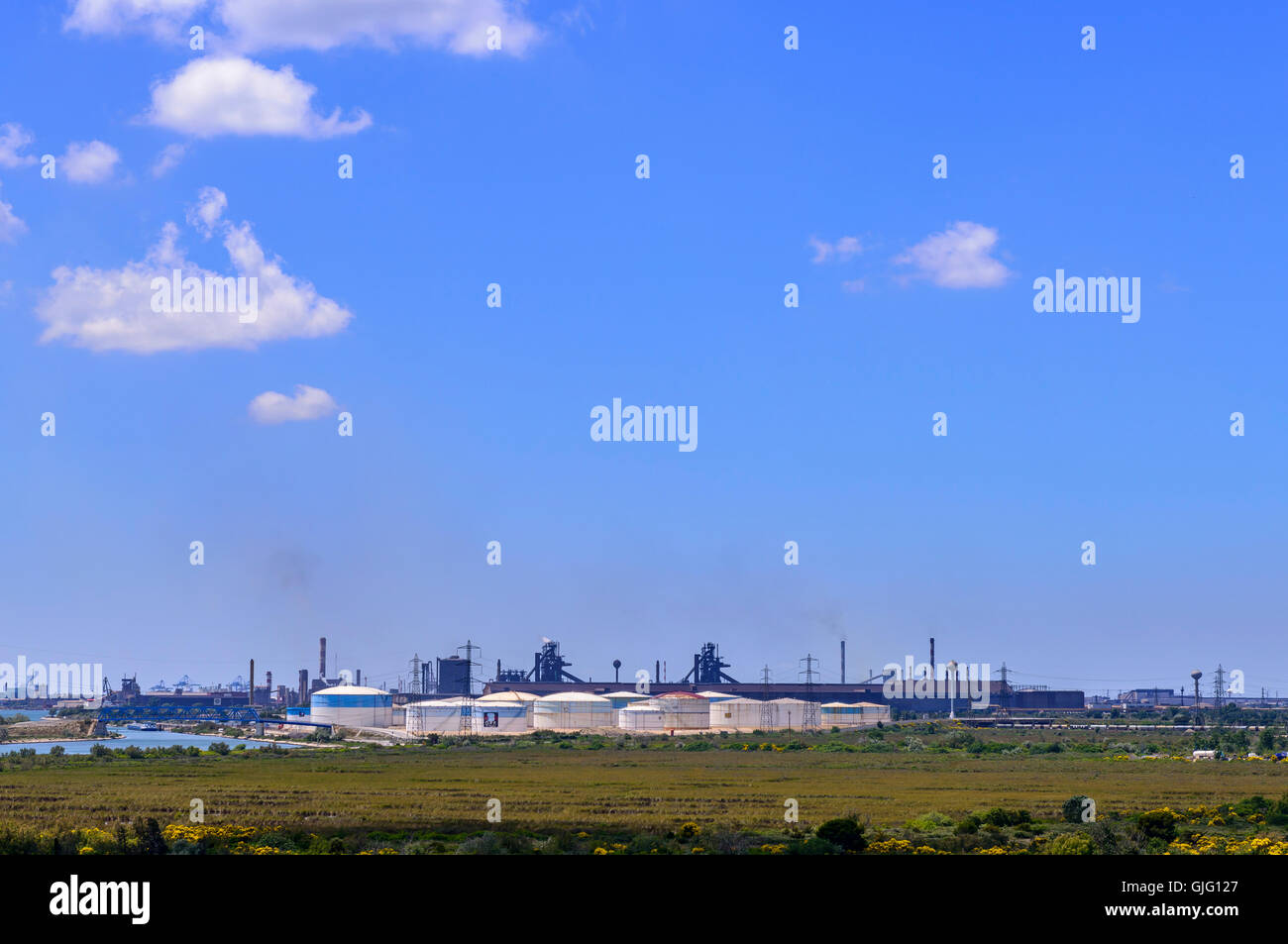 Terminal de Fos Usine Siderurgique de Provence Fos bda Frankreich Stockfoto