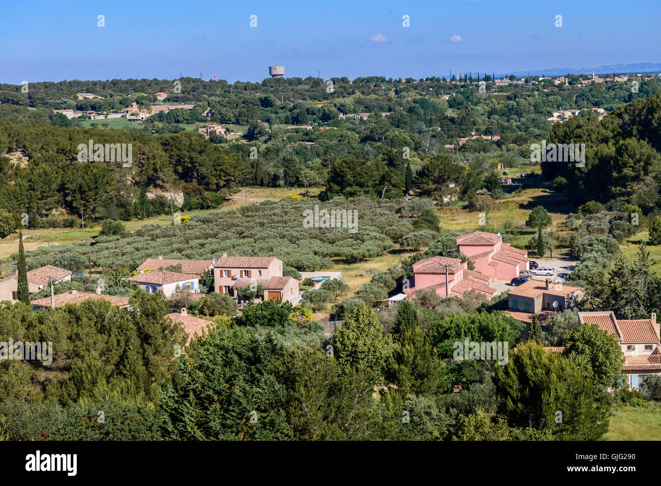 Paysage Miramas le Vieux, Village Perché Médiéval Bdr Provence Frankreich 13 Stockfoto