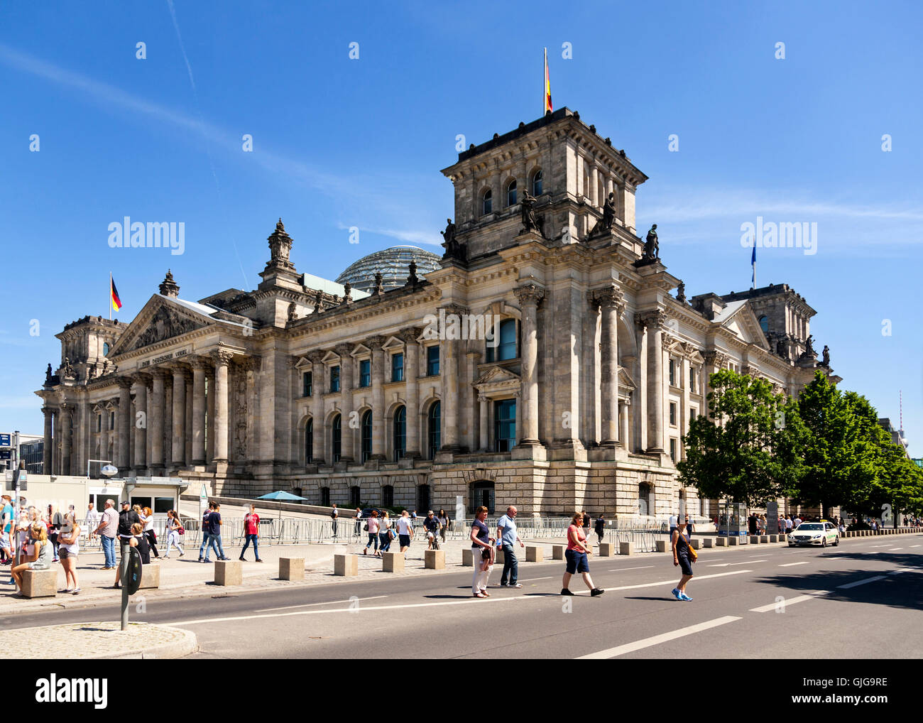 Der Reichstag (Bundestag) deutsche Parlamentsgebäude, Mitte, Berlin, Deutschland. Stockfoto