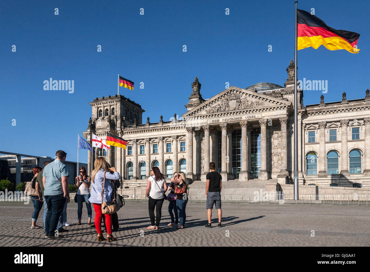 Der Reichstag (Bundestag) deutsche Parlamentsgebäude, Mitte, Berlin, Deutschland. Stockfoto