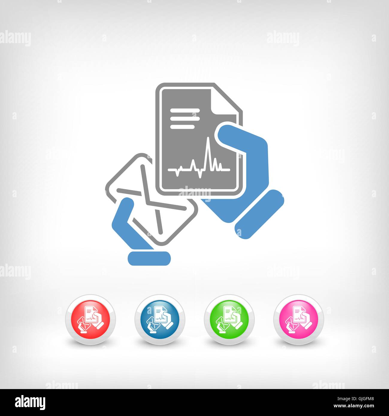 Mailen Sie mit medizinische Unterlagen Stock Vektor