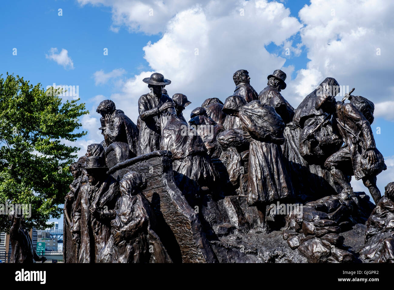 Ein Detail aus der Irish Famine Memorial in Penns Landing, Philadelphia. Modelliert von Glenna Goodacre Stockfoto