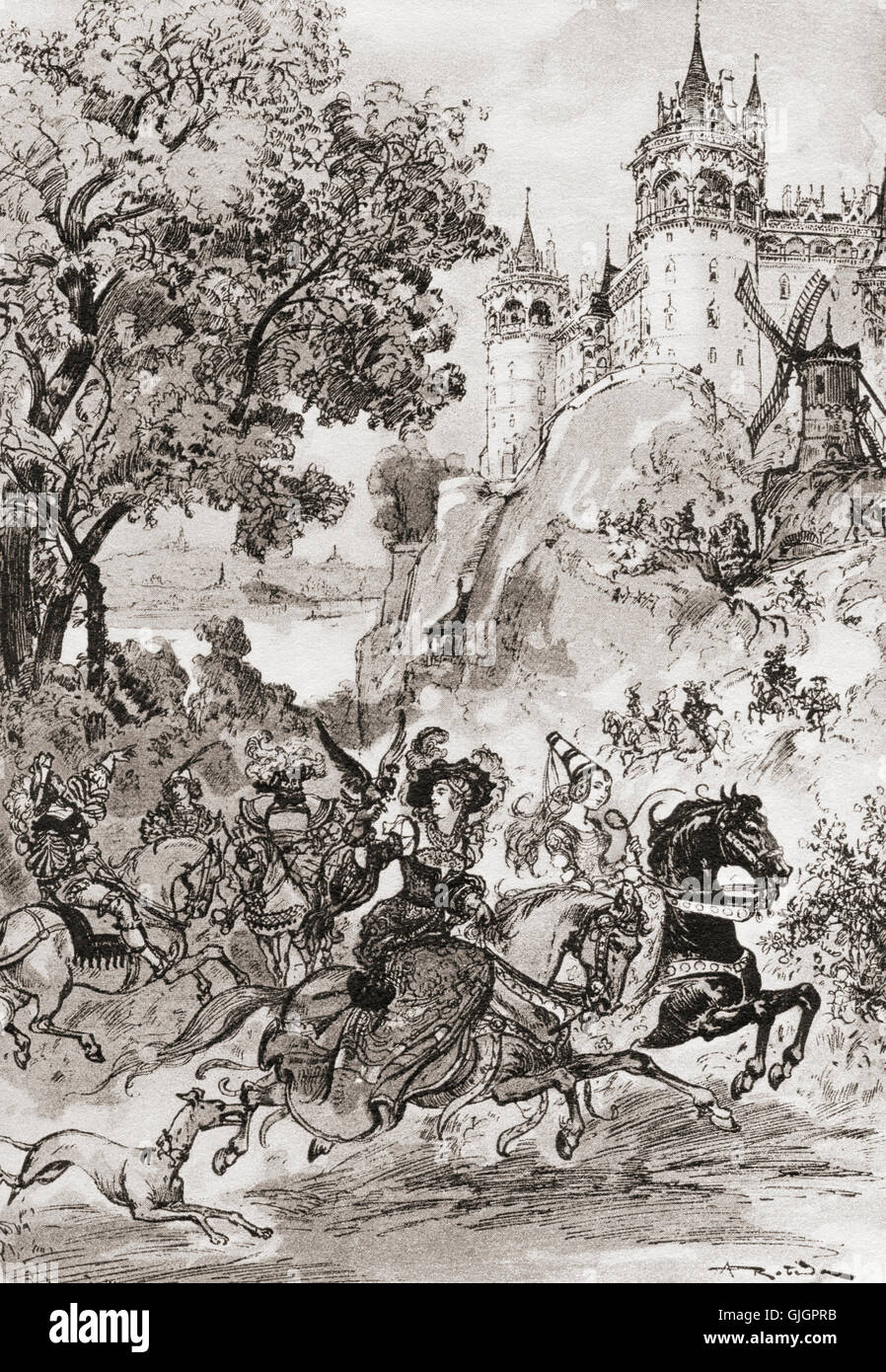 L ' Abbaye de Thélème oder der Abtei von Thélème. Nach der Abbildung