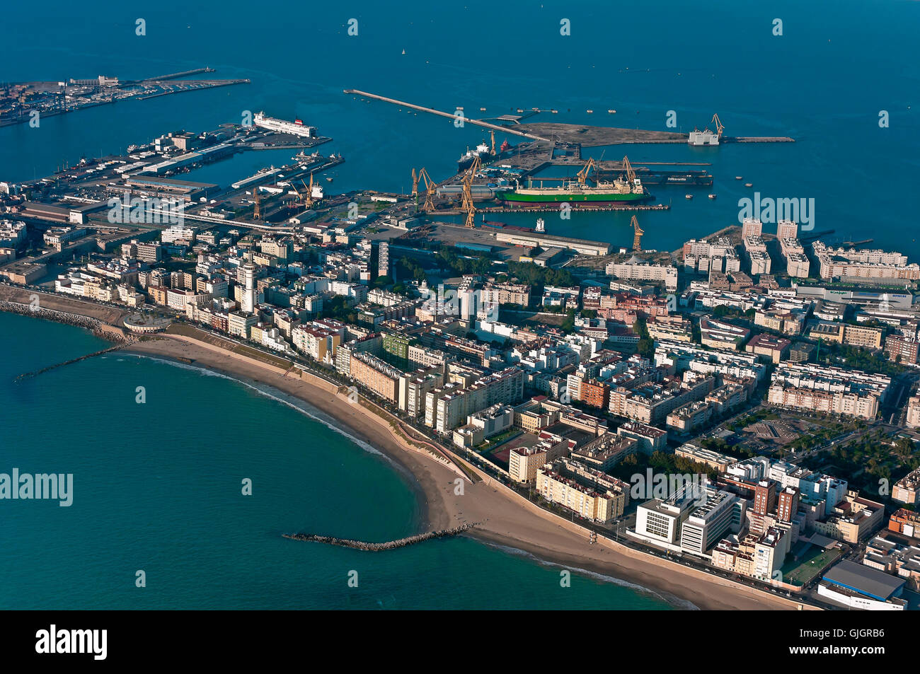 Luftaufnahme, Cádiz, Region Andalusien, Spanien, Europa Stockfoto