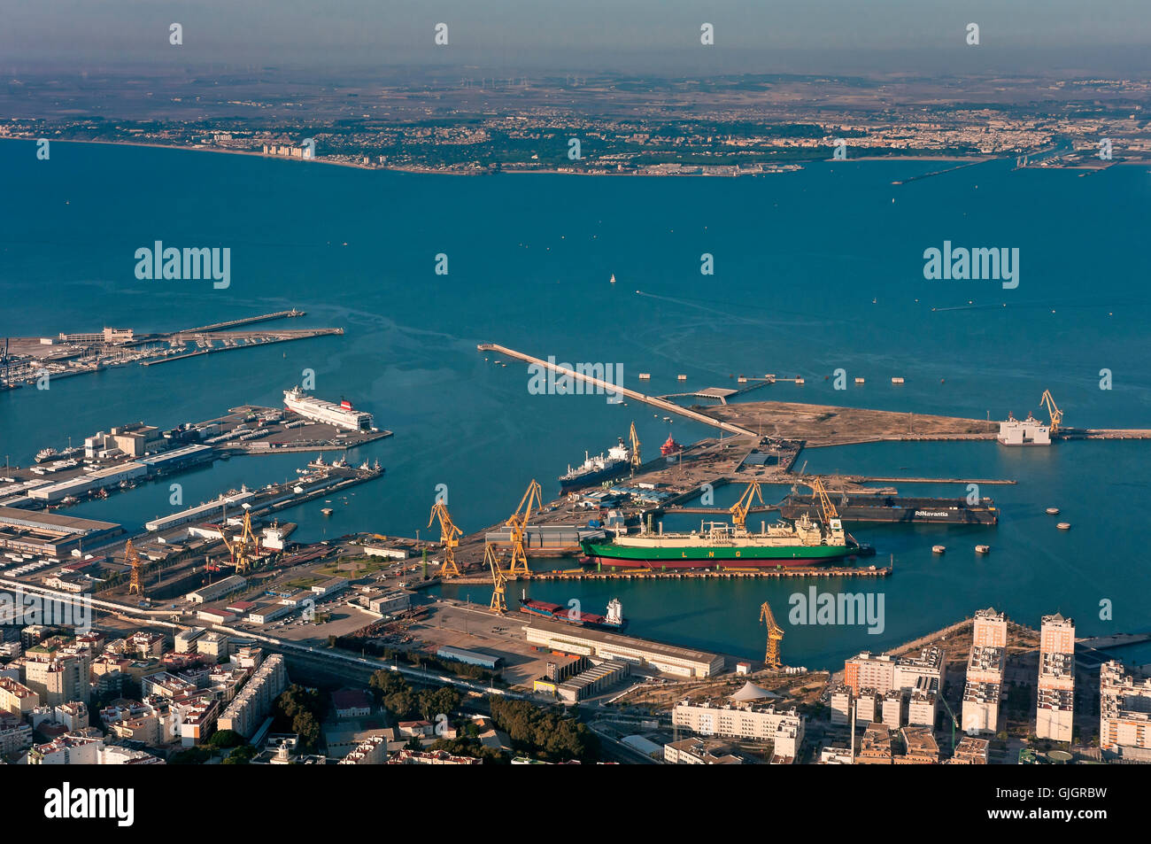 Luftaufnahme, Cadiz Bucht, Cádiz, Region Andalusien, Spanien, Europa Stockfoto