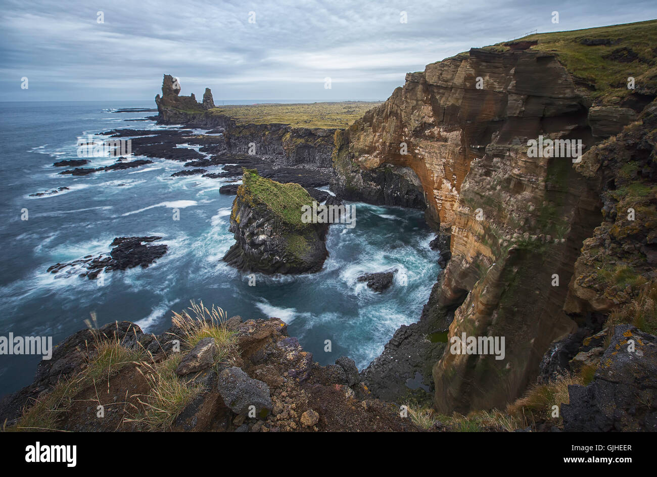 Snaefellsness Halbinsel Küste, Island Stockfoto