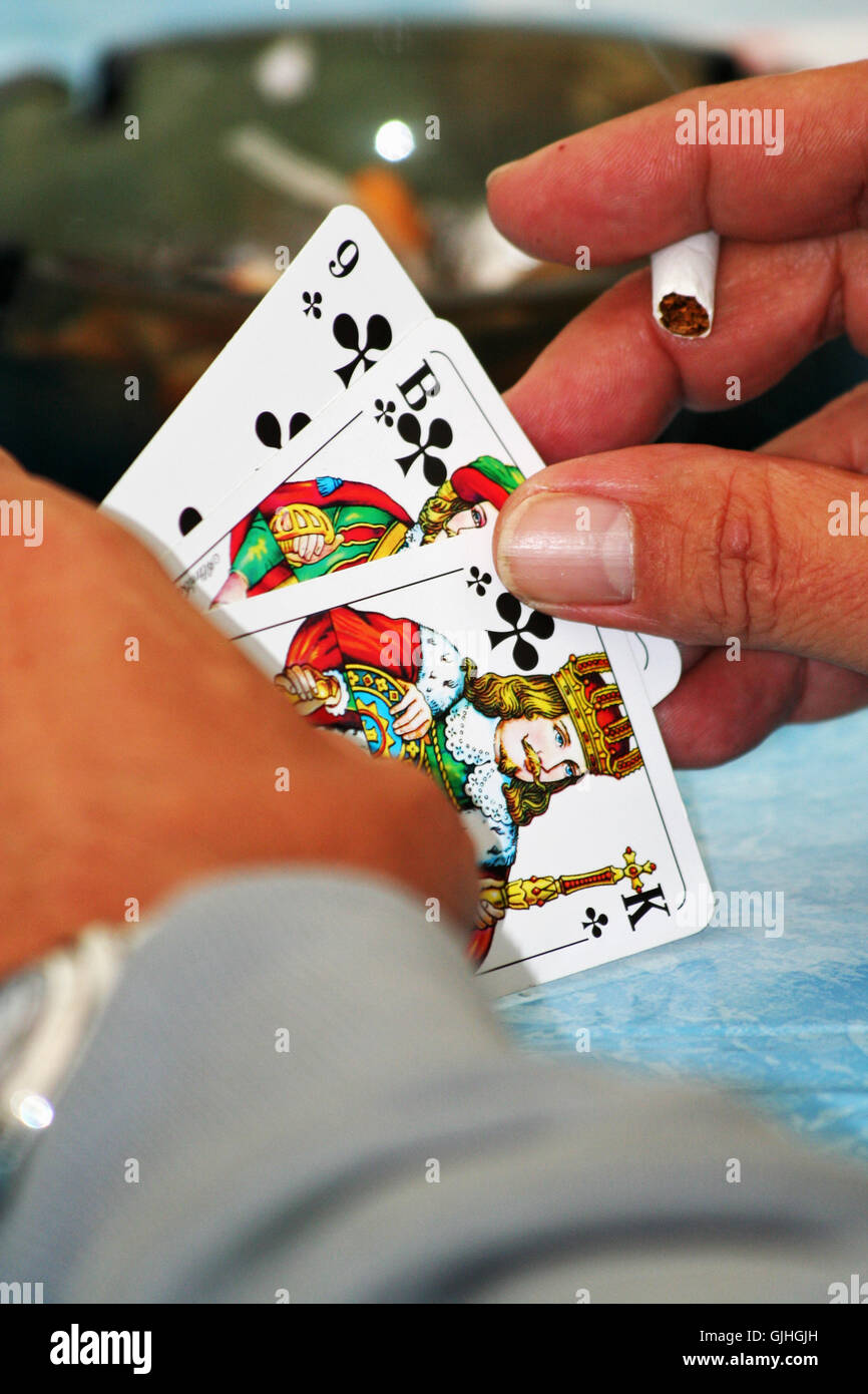 Zigarette-Hand-finger Stockfoto