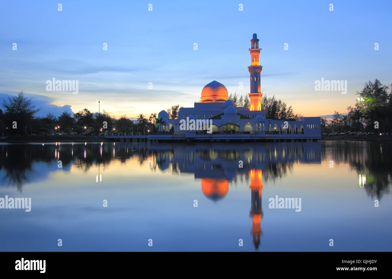 Schwimmende Moschee, Terengganu, malaysia Stockfoto