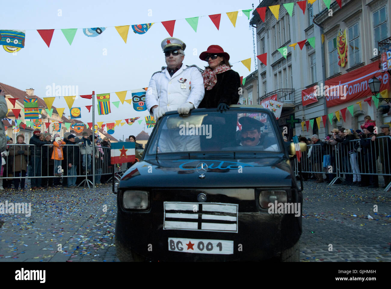 Imitation des ehemaligen Präsidenten Tito am Festival von Samobor in Kroatien. Stockfoto