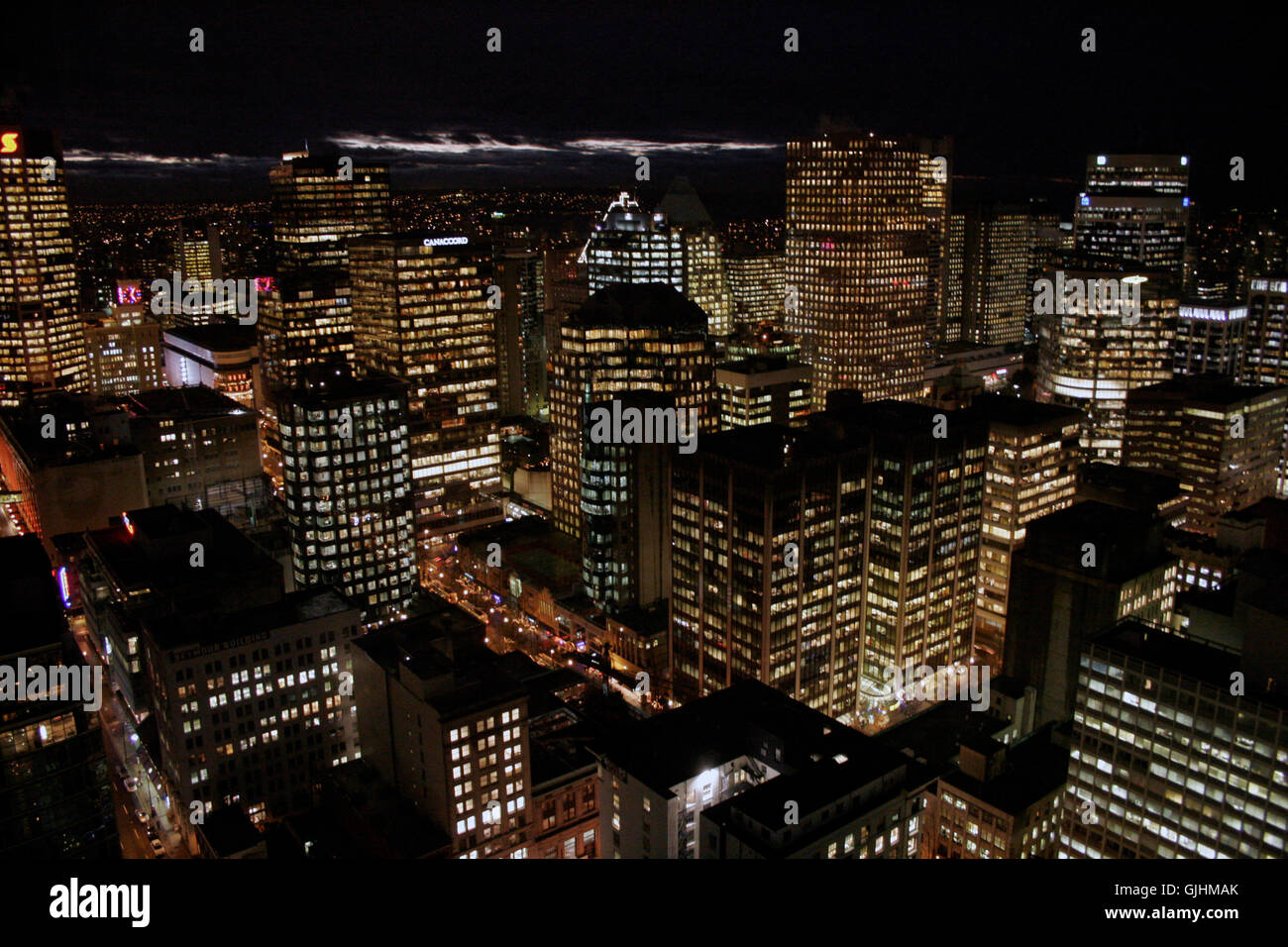 Vancouver bei Nacht Stockfoto