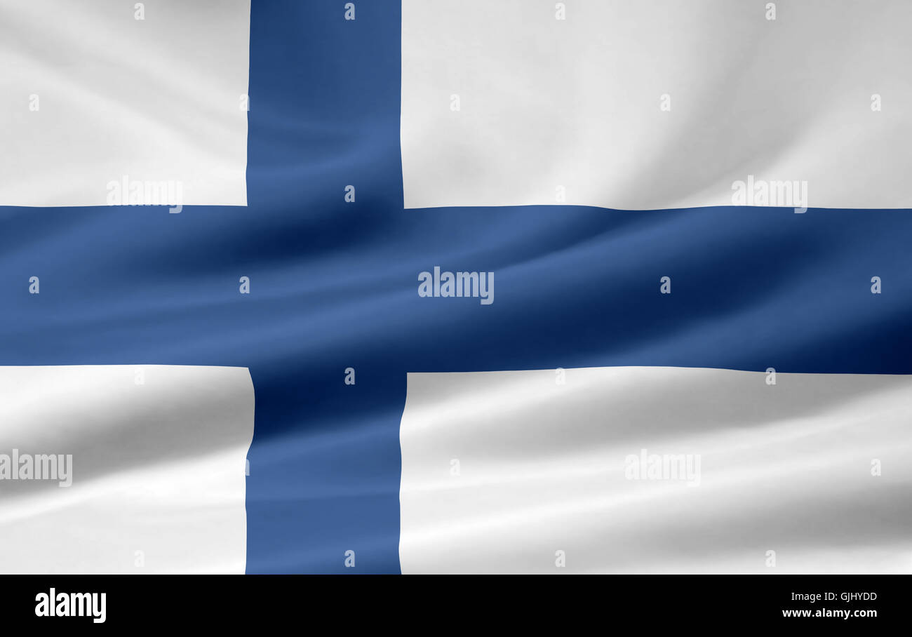 Finnische Flagge Stockfotografie - Alamy