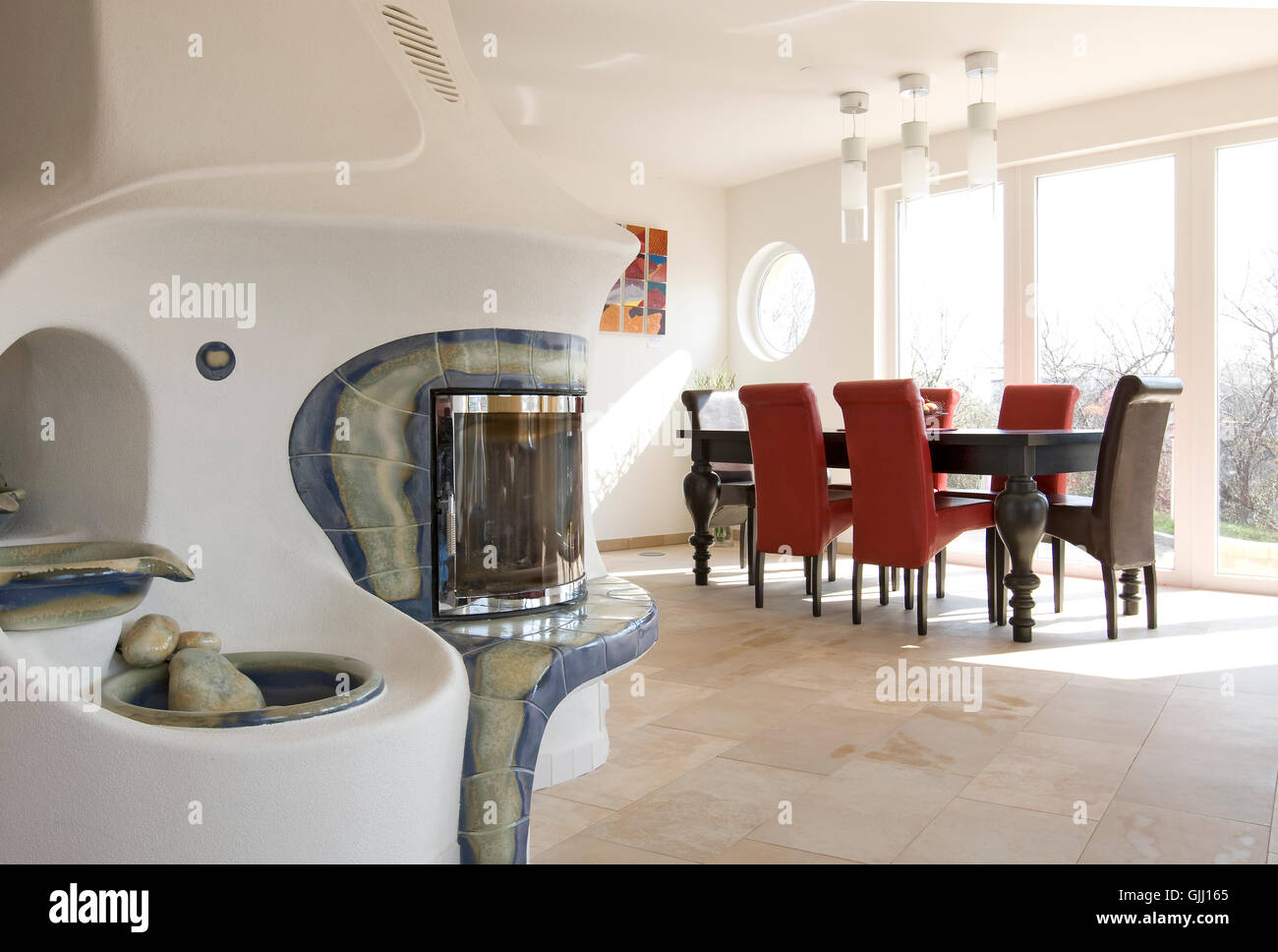 stilvollen Kamin Stockfoto