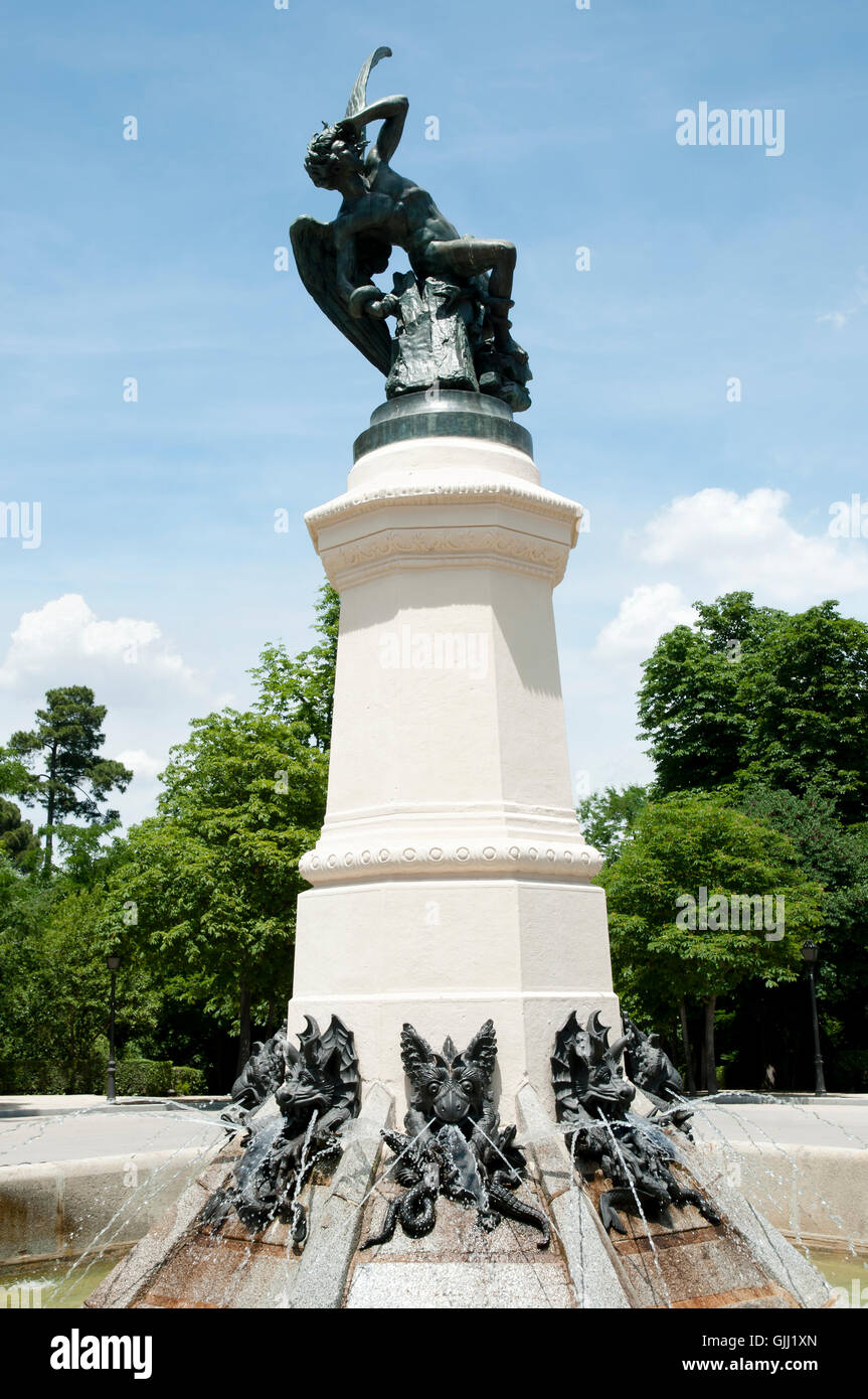 Gefallene Engel Statue - Madrid - Spanien Stockfoto