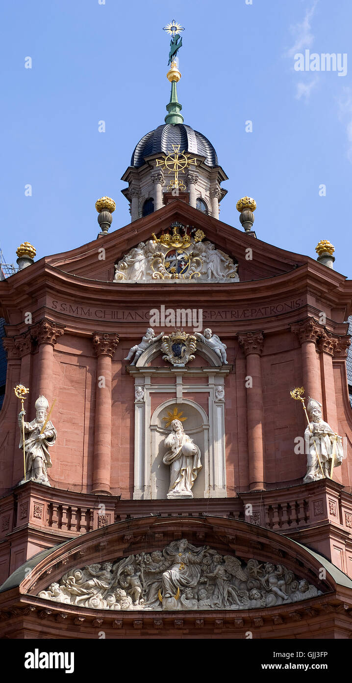 Fassade in Neumünster in Würzburg Stockfoto