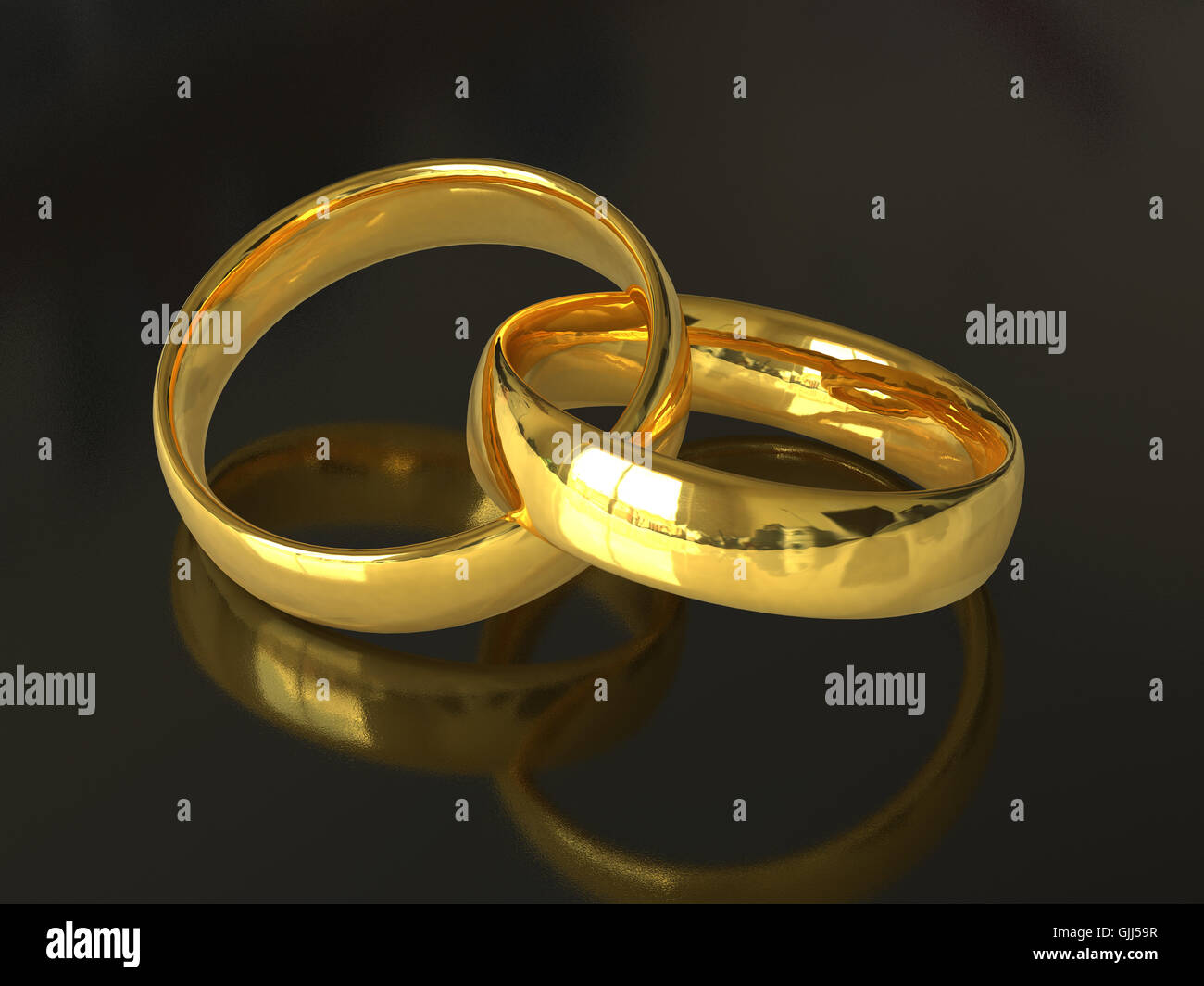 Goldene Hochzeit Ringe Stockfoto