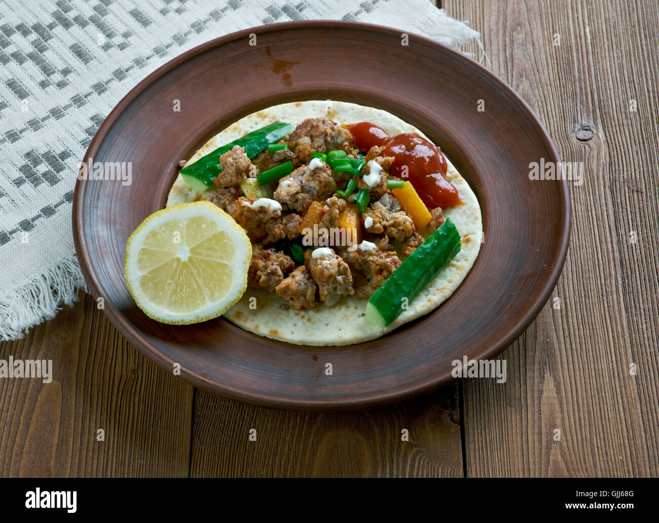 Adobada - Gerichte, die in der mexikanischen Küche ähnlich wie Tacos. Stockfoto