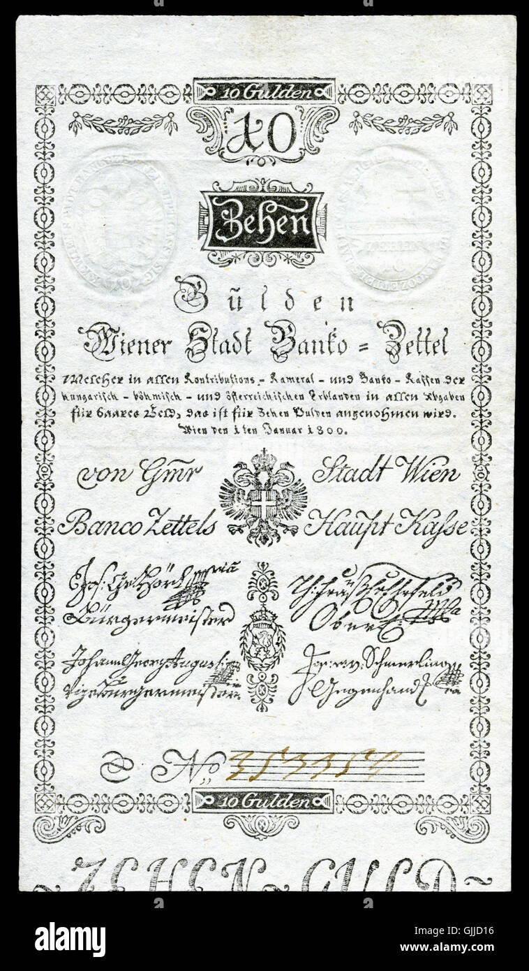 AUS A32 Österreich 10 Gulden (1800) Stockfoto
