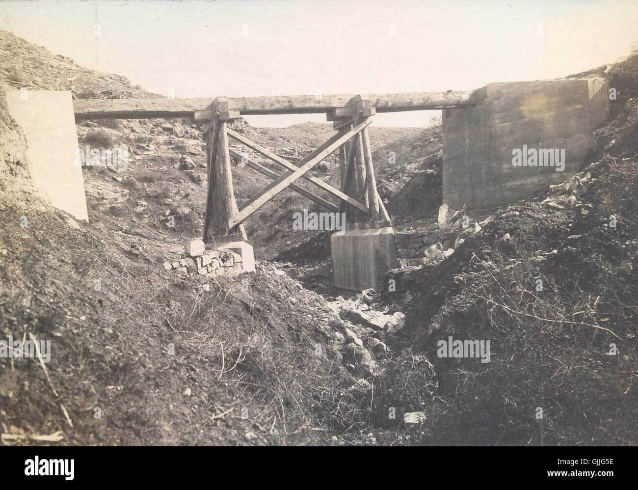 BASA 3K 15 380 38 Kresna-Schlucht, Radomir Marino Pole Eisenbahn, 1916 1917 Stockfoto