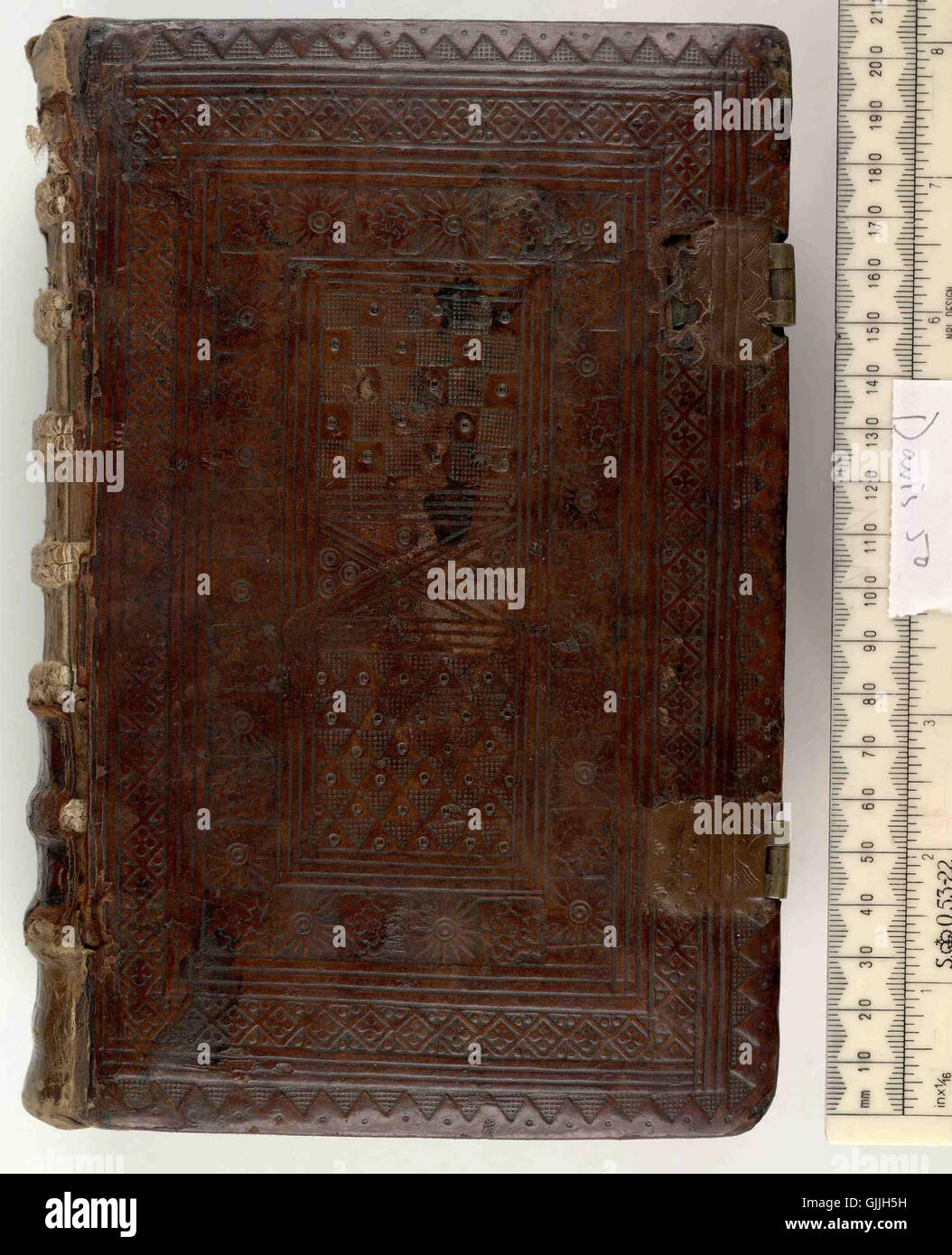 "Biblia Sacra" beleuchtet ms auf Pergament, 13c obere Abdeckung (Davis50) Stockfoto