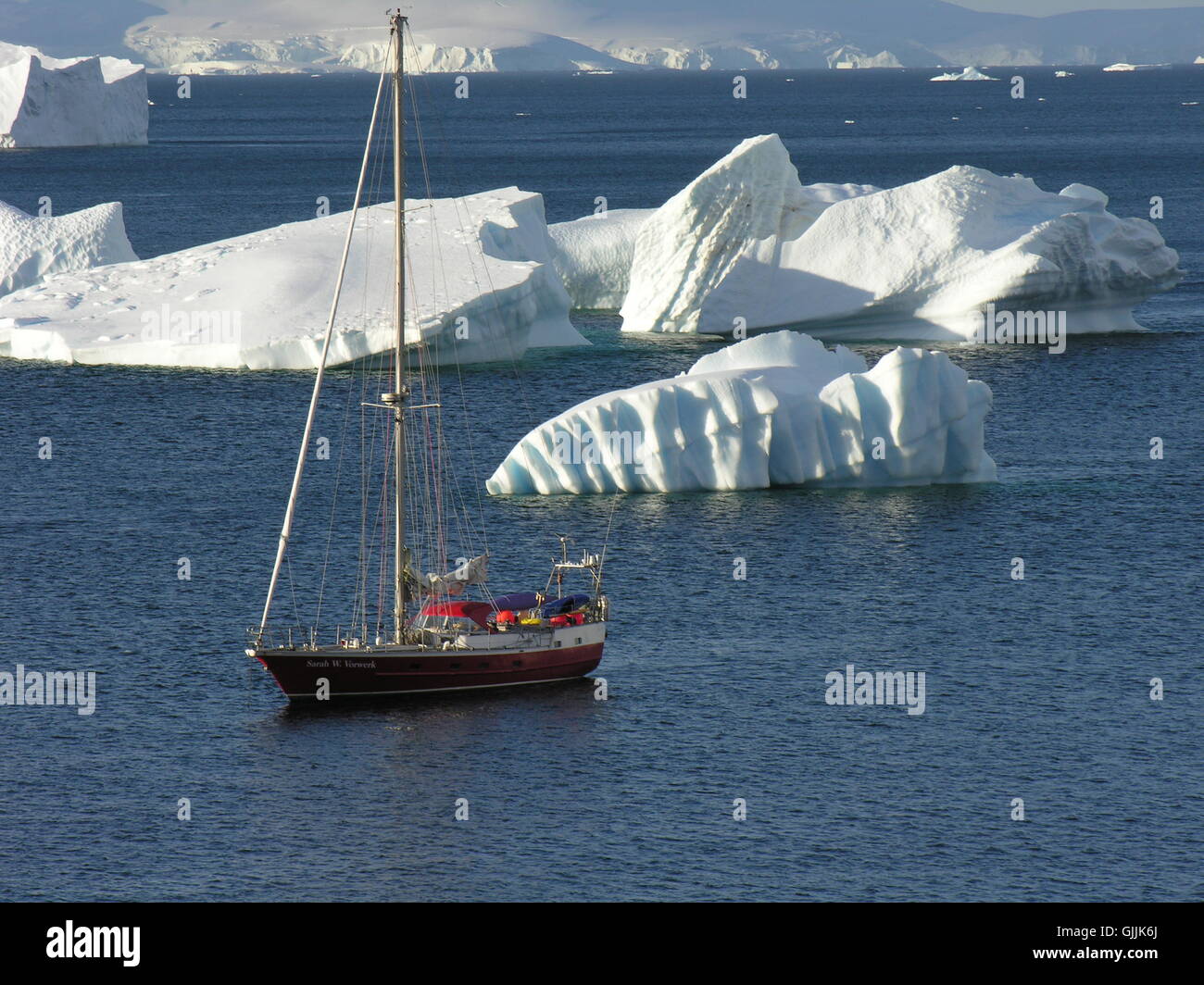 Segelboot im ewigen Eis Stockfoto