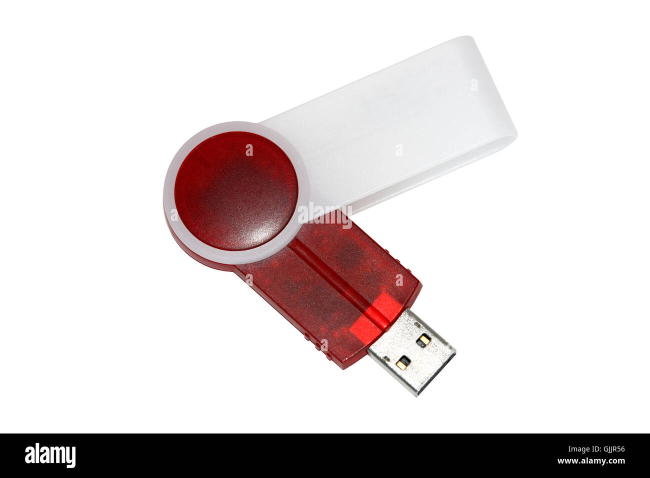 USB-Stick vor einem weißen Hintergrund Stockfoto