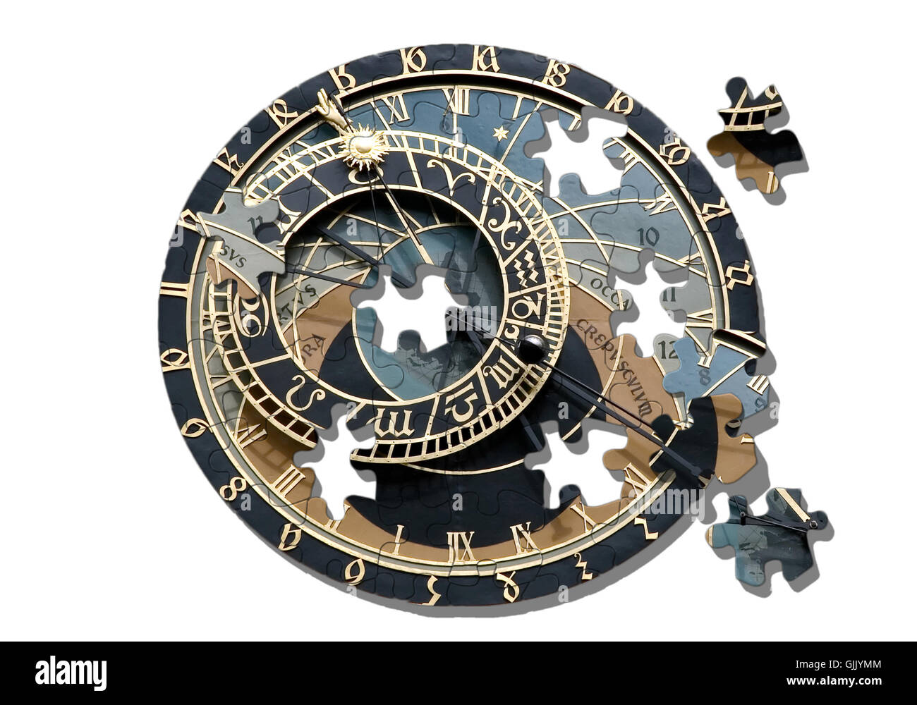 isolierte Uhr Prag Stockfoto