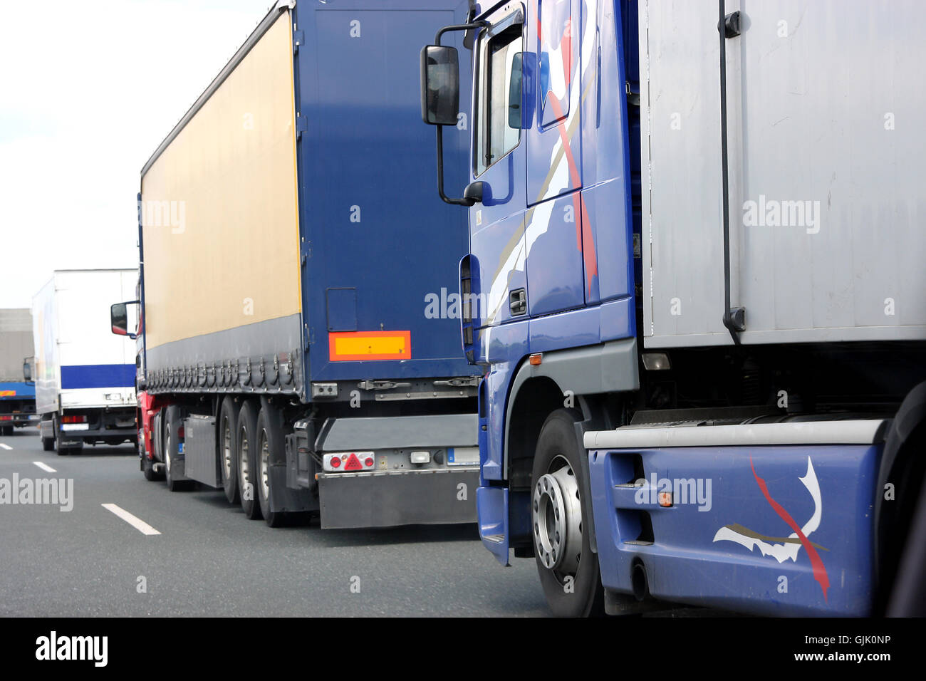 LKW-Stau Stockfoto